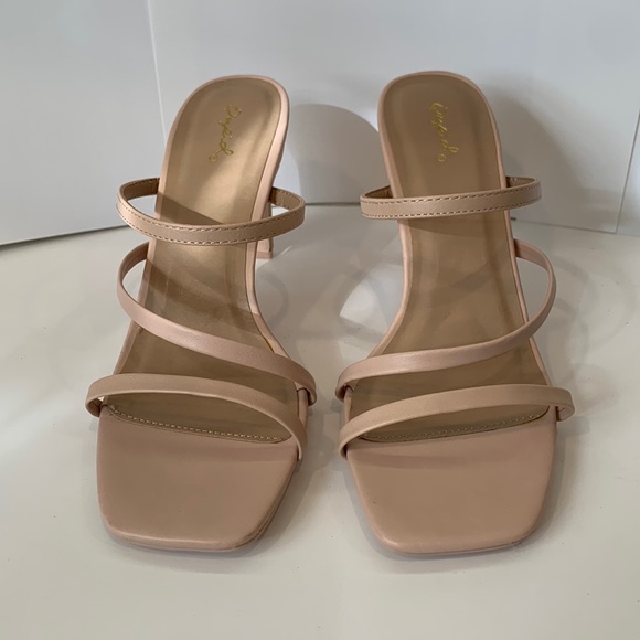 Qupid Blush Strappy High Heeled Sandals Size 10 - Picture 1 of 5